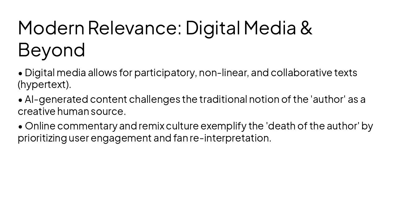 Slide 12 - Modern Relevance: Digital Media & Beyond