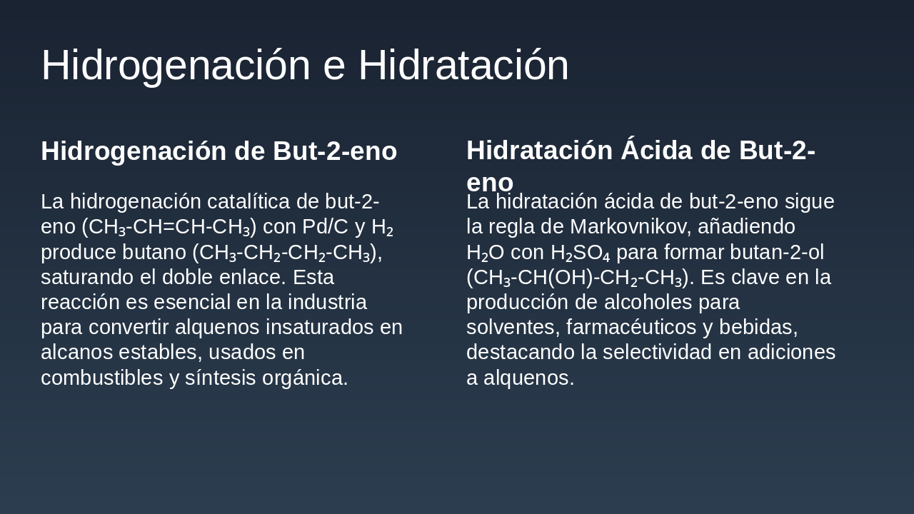 Slide 6 - Hidrogenación e Hidratación