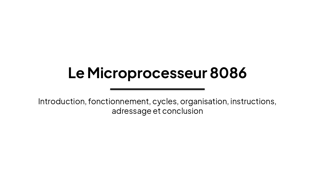 Le Microprocesseur 8086 : Essentiels