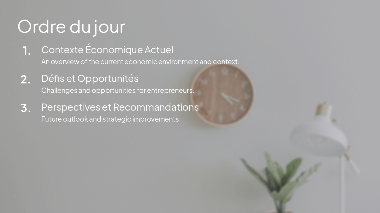 Slide 2 - Ordre du jour