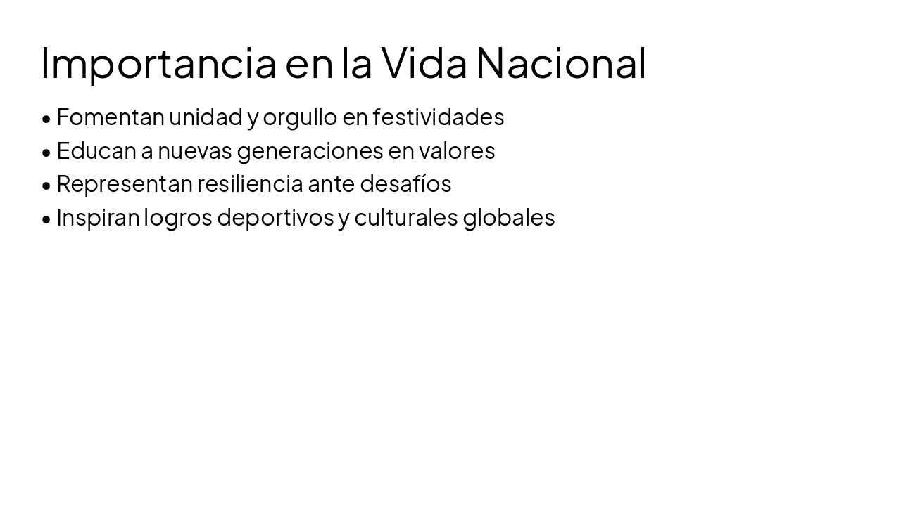 Slide 12 - Importancia en la Vida Nacional