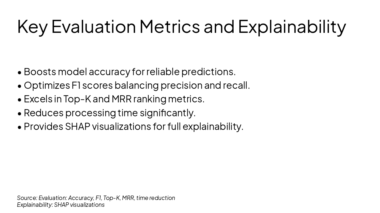 Slide 2 - Key Evaluation Metrics and Explainability