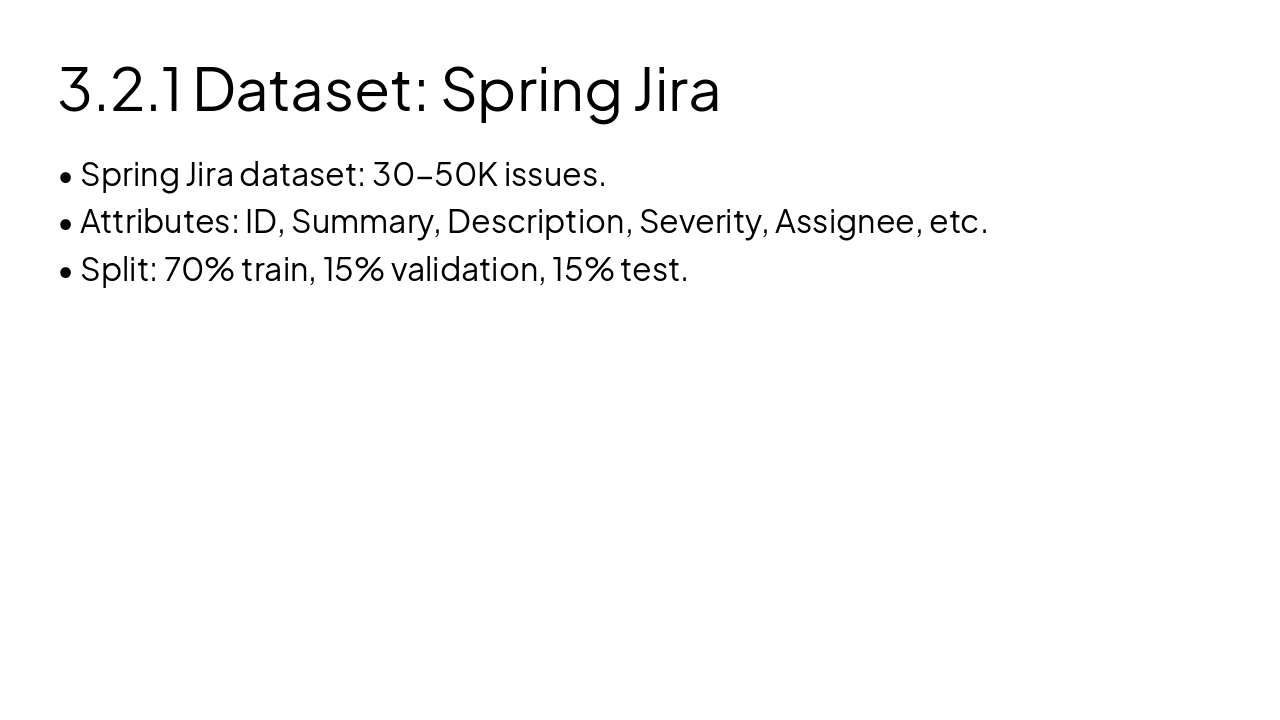 Slide 10 - 3.2.1 Dataset: Spring Jira