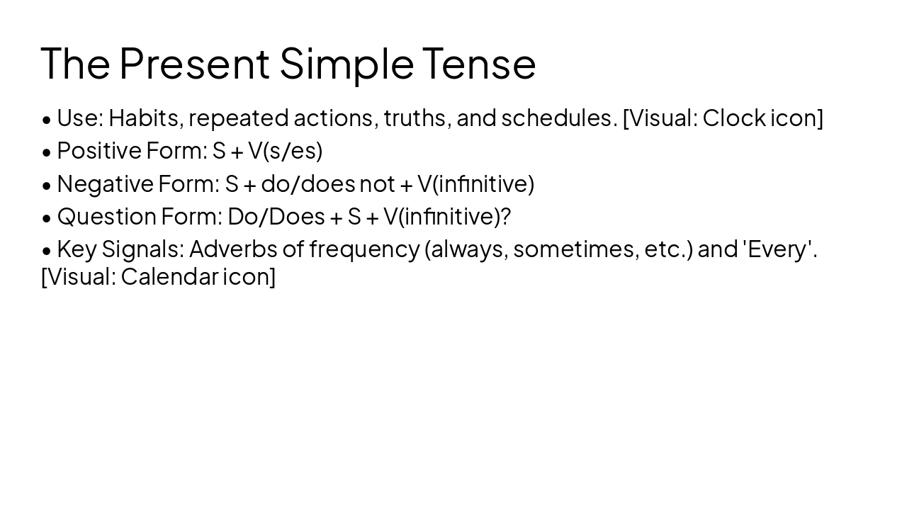 Slide 4 - The Present Simple Tense