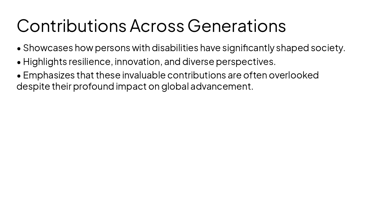 Slide 6 - Contributions Across Generations