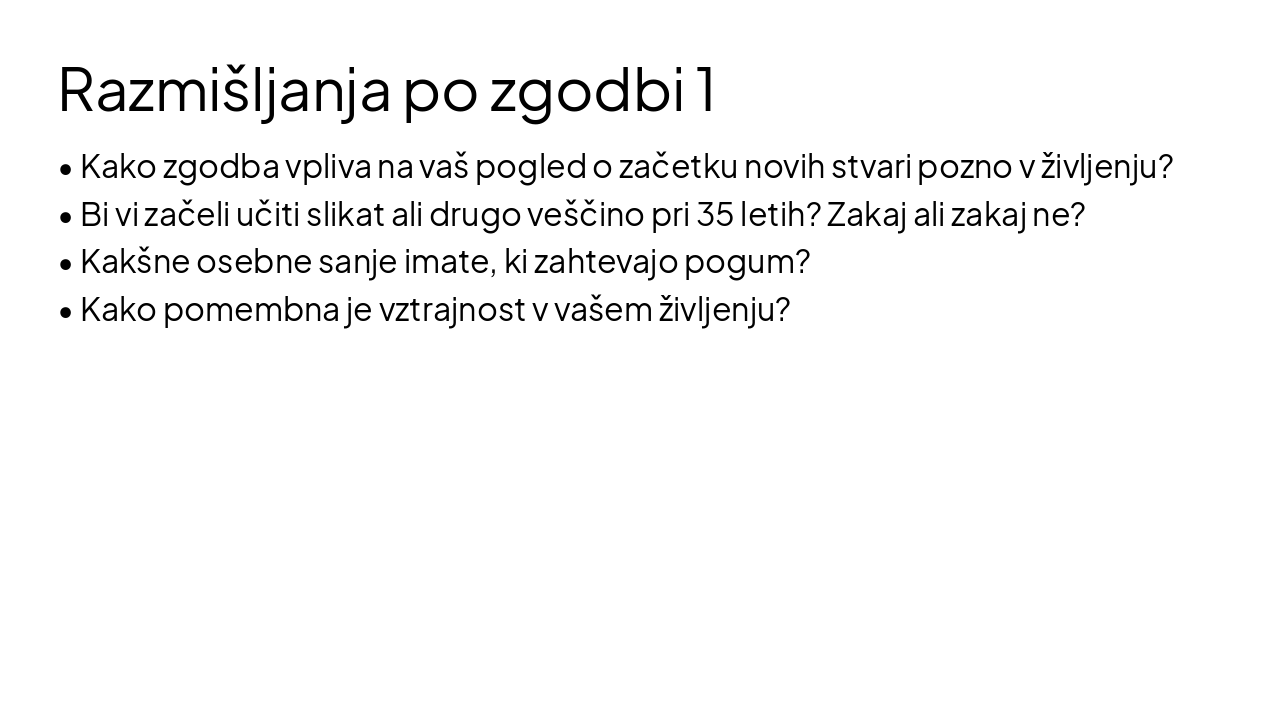 Slide 3 - Razmišljanja po zgodbi 1