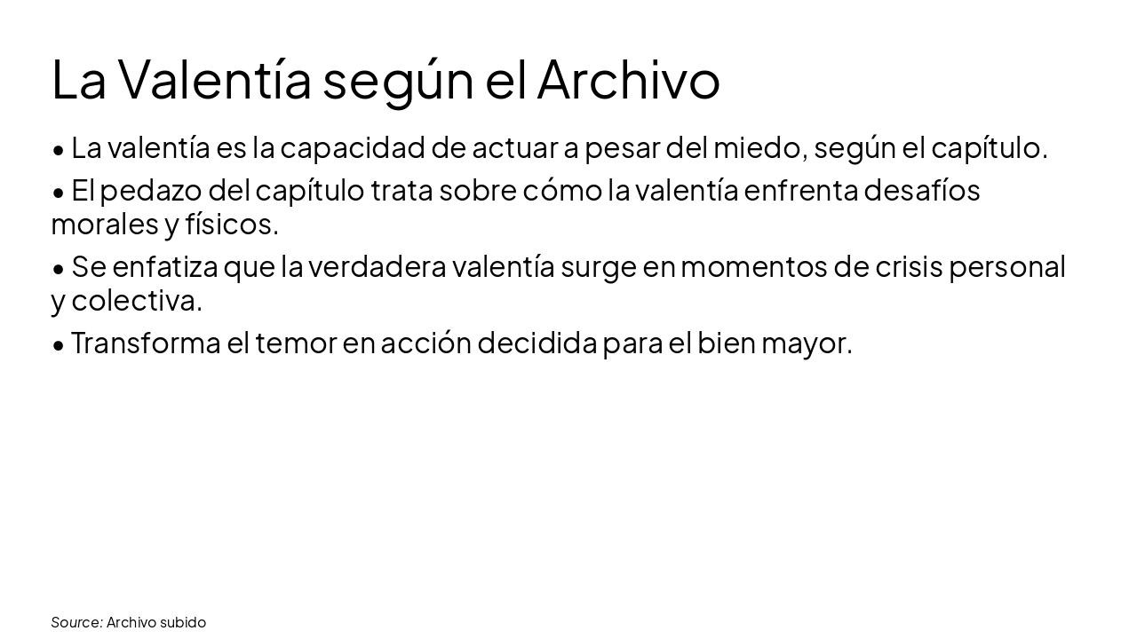 Slide 2 - La Valentía según el Archivo