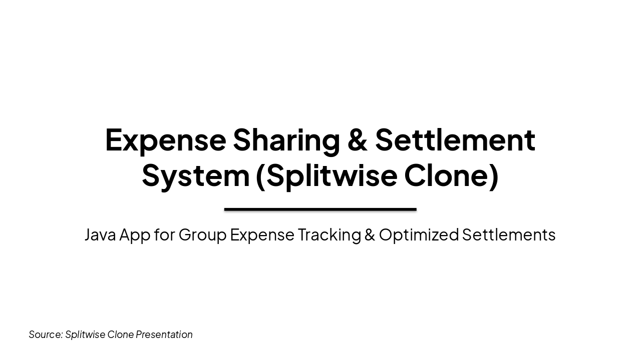 Splitwise Clone: Smart Expense Sharing System (45 chars)