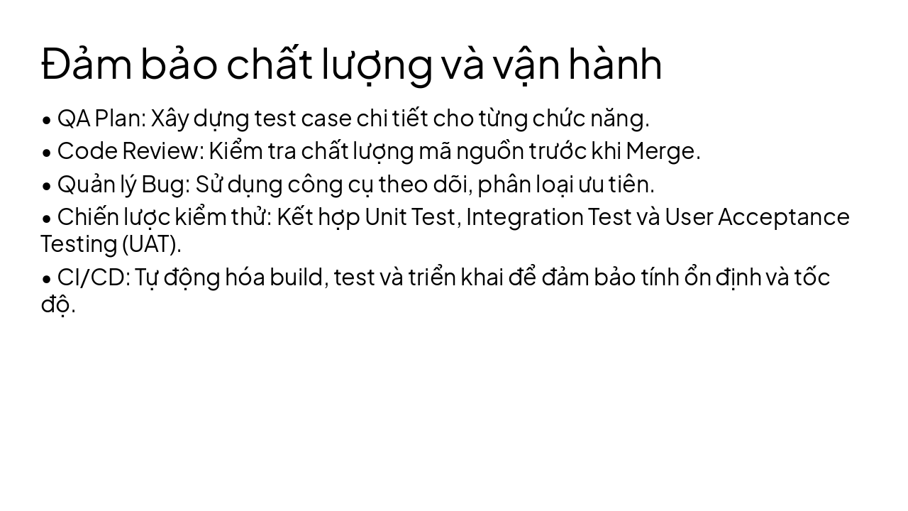 Slide 30 - Đảm bảo chất lượng và vận hành