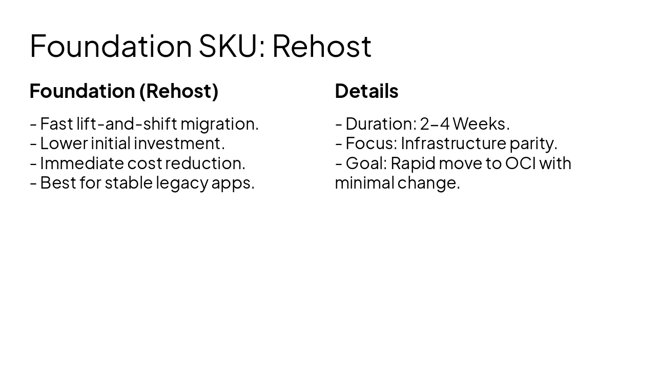 Slide 7 - Foundation SKU: Rehost