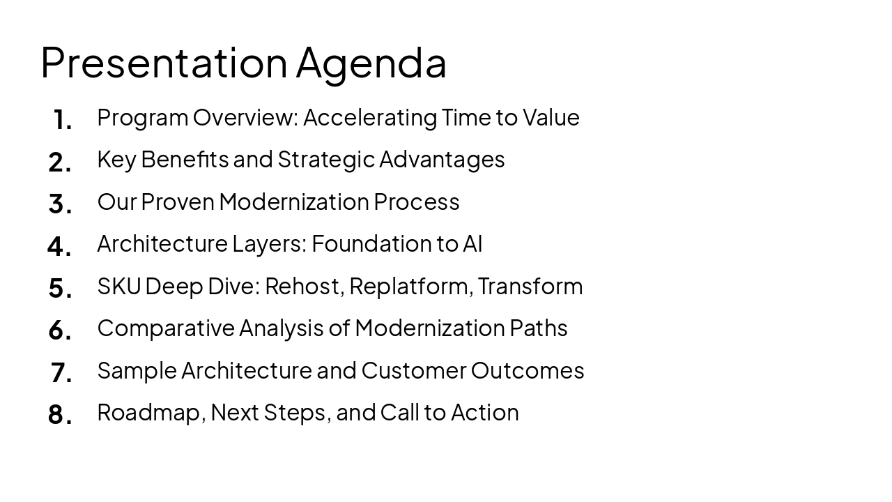 Slide 2 - Presentation Agenda