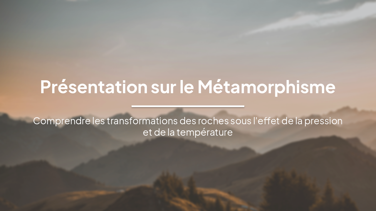 Slide 1 - Présentation sur le Métamorphisme