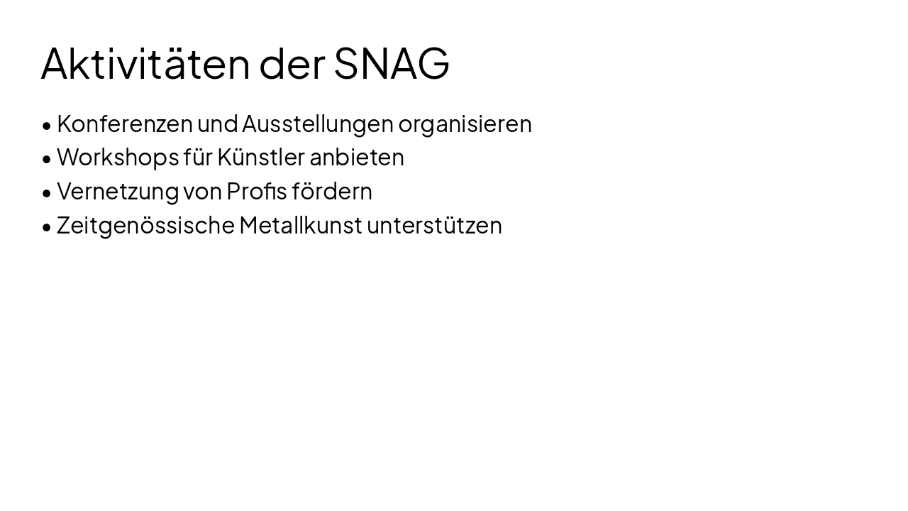Slide 5 - Aktivitäten der SNAG