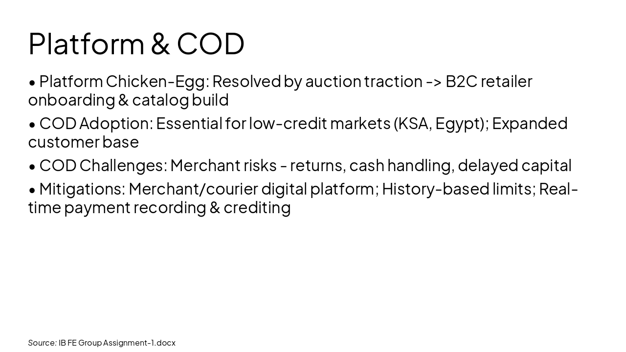 Slide 5 - Platform & COD