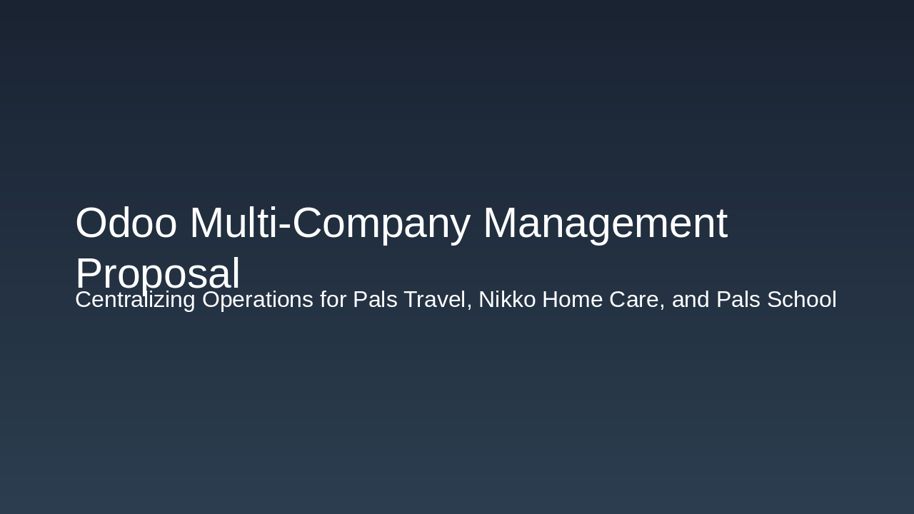 Odoo Multi-Company Management Proposal
