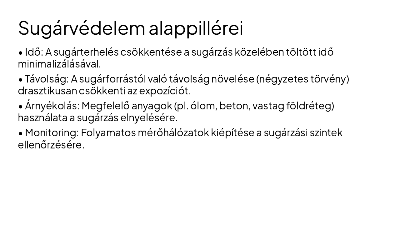 Slide 6 - Sugárvédelem alappillérei