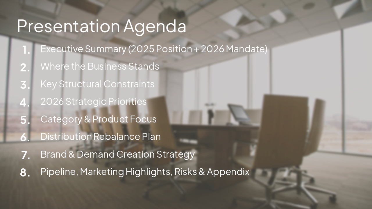 Slide 2 - Presentation Agenda
