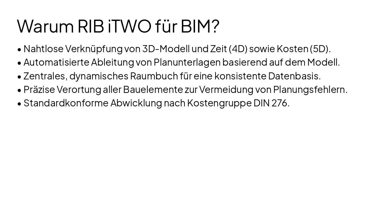 Slide 6 - Warum RIB iTWO für BIM?
