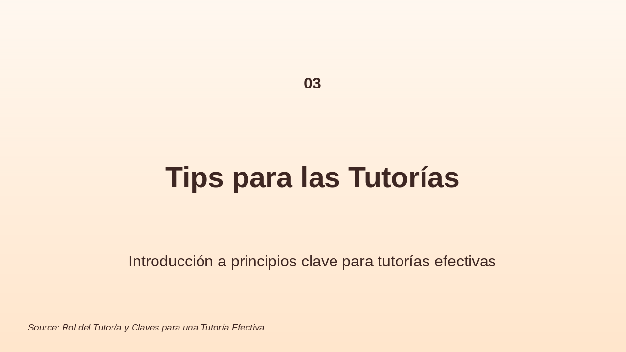 Slide 3 - Tips para las Tutorías
