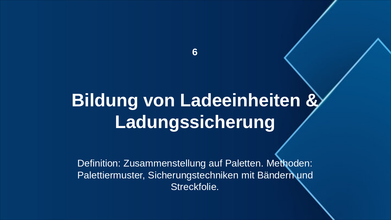 Slide 13 - 6. Bildung von Ladeeinheiten & Ladungssicherung