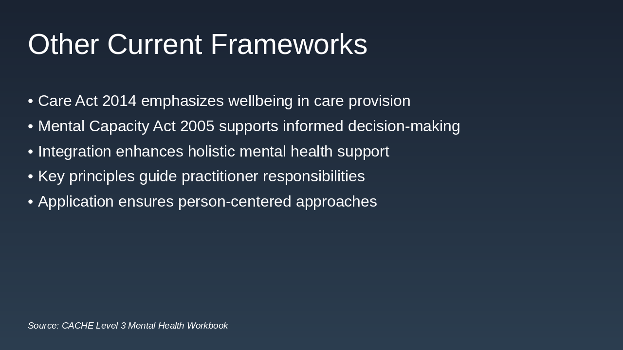 Slide 16 - Other Current Frameworks
