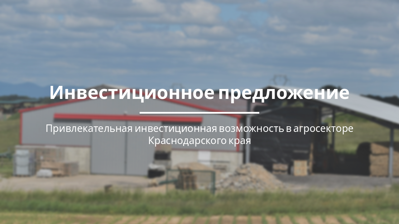 Инвестиционное предложение: Прибыльное КФХ в Краснодарском к