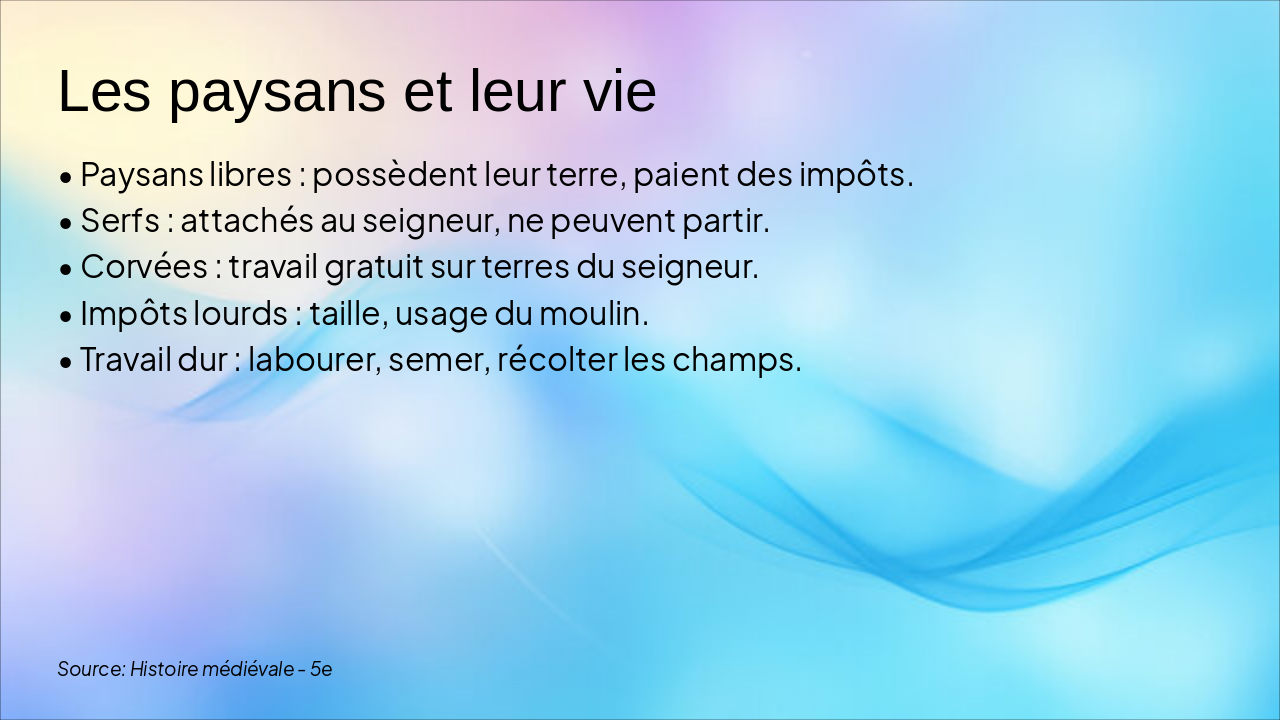 Slide 3 - Les paysans et leur vie