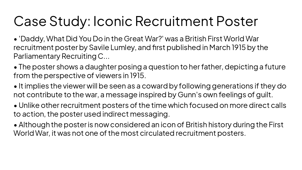 Slide 7 - Case Study: Iconic Recruitment Poster