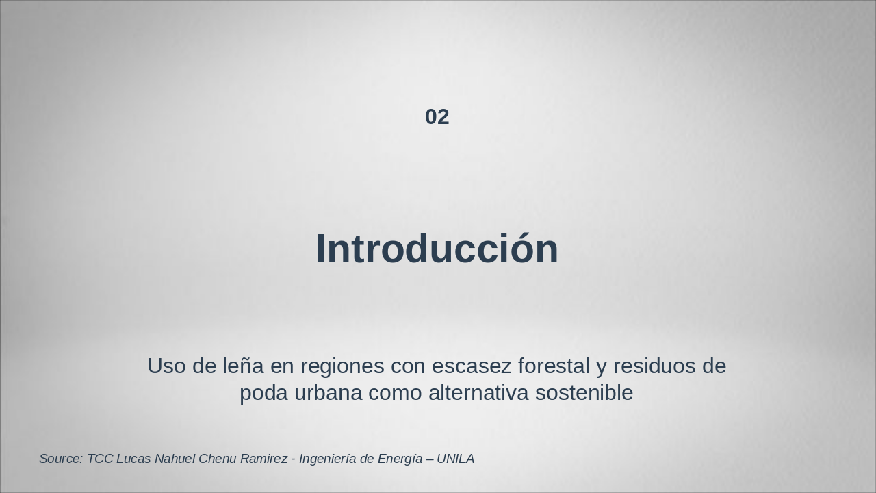 Slide 3 - Evaluación del potencial de sustitución de la leña por briquetas de residuos de poda urbana