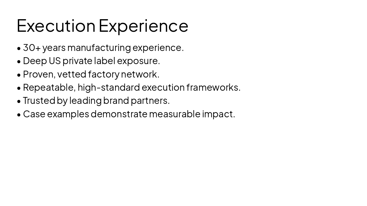 Slide 10 - Execution Experience