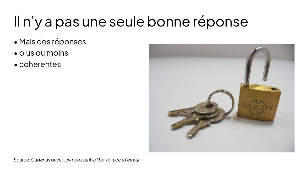 Slide 7 - Il n’y a pas une seule bonne réponse