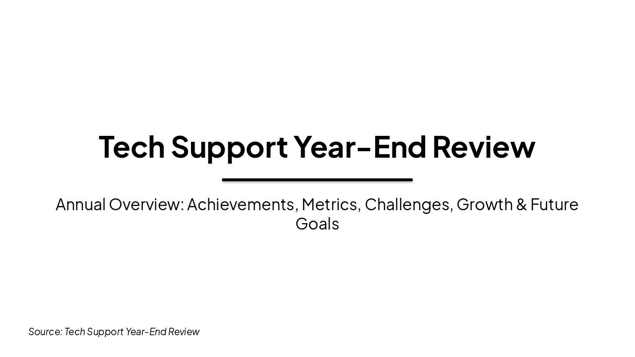 Tech Support Year-End Review