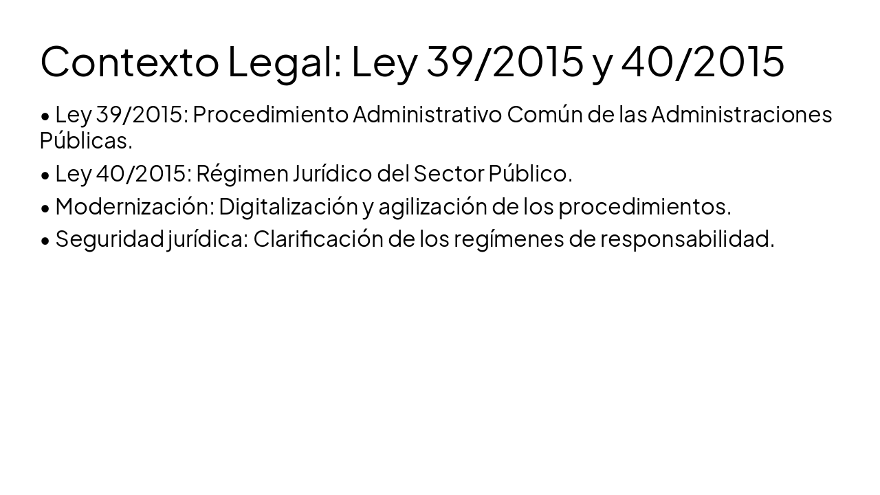 Slide 2 - Contexto Legal: Ley 39/2015 y 40/2015