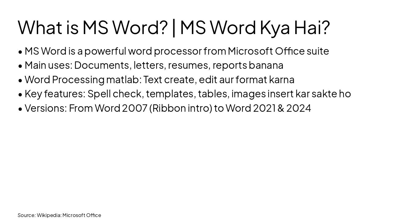 Slide 4 - What is MS Word? | MS Word Kya Hai?