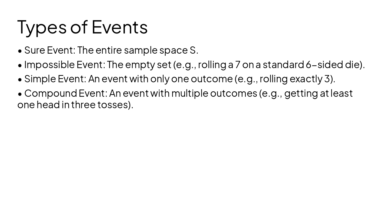 Slide 6 - Types of Events