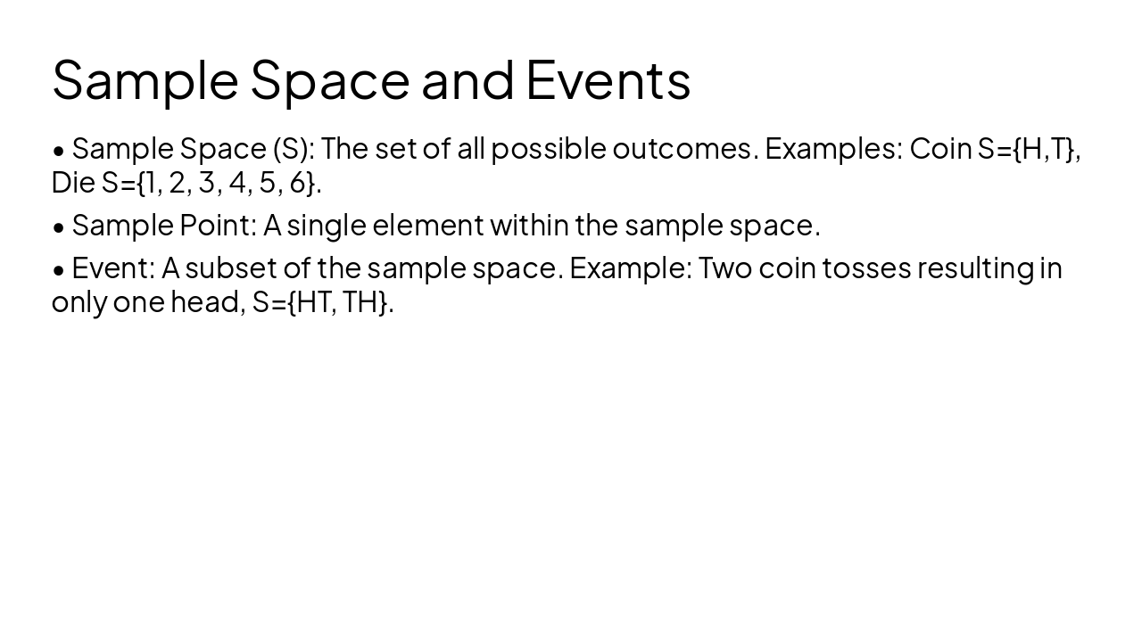 Slide 5 - Sample Space and Events