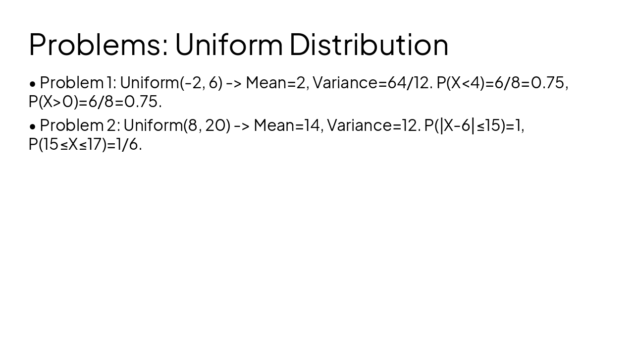 Slide 21 - Problems: Uniform Distribution