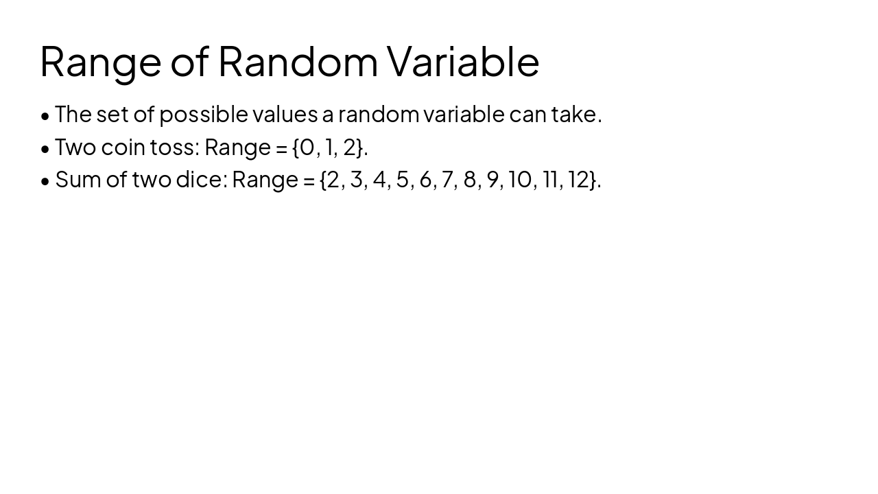 Slide 13 - Range of Random Variable