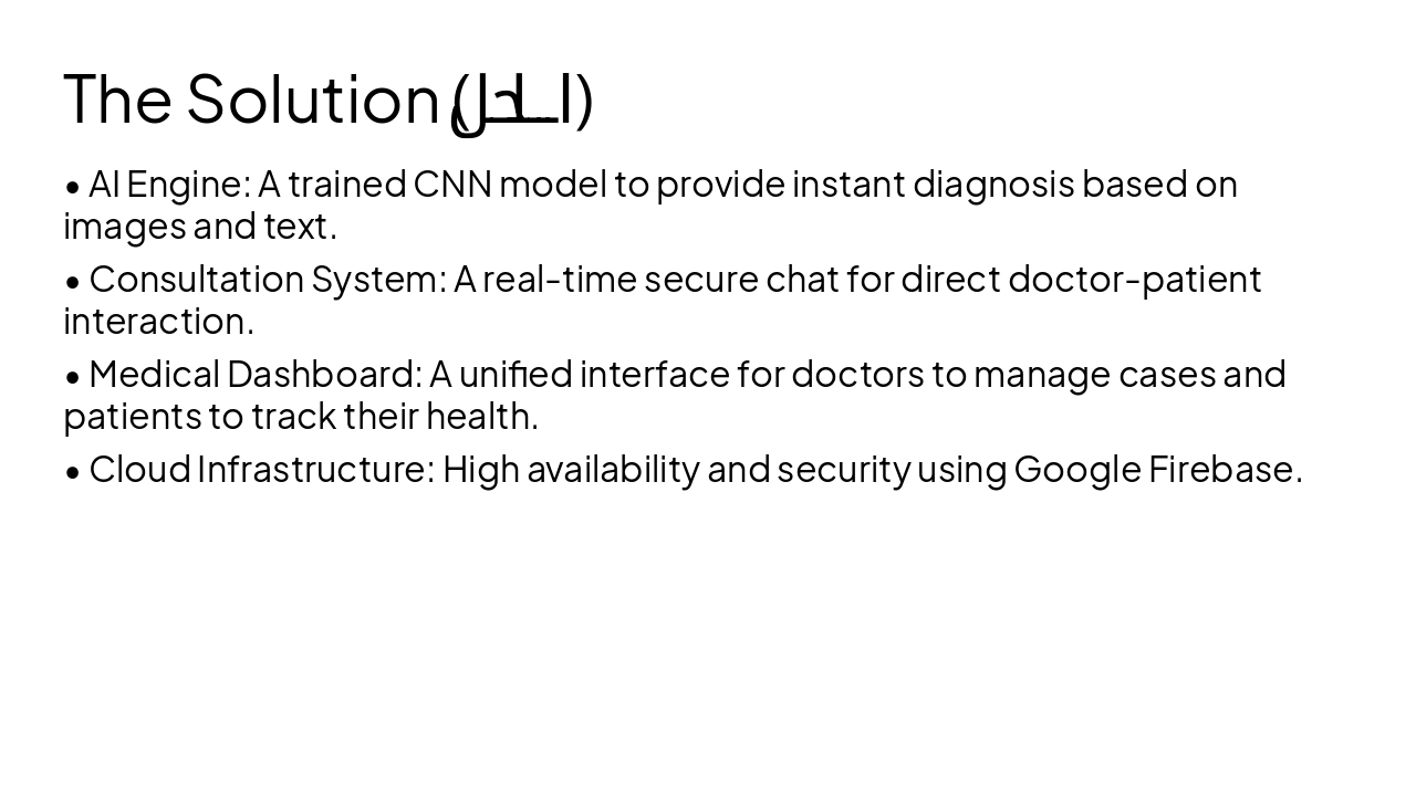 Slide 5 - The Solution (الحل)