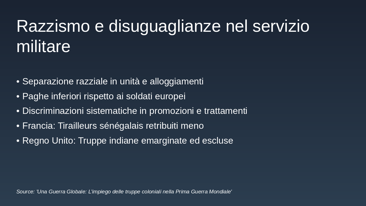 Slide 14 - Razzismo e disuguaglianze nel servizio militare
