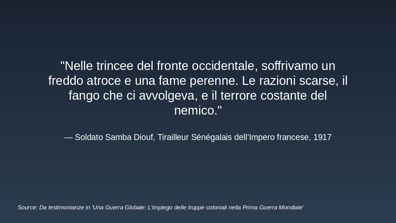 Slide 13 - Le condizioni di vita dei soldati coloniali