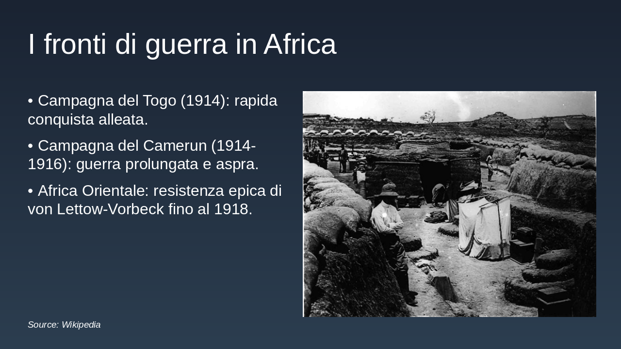 Slide 11 - I fronti di guerra in Africa
