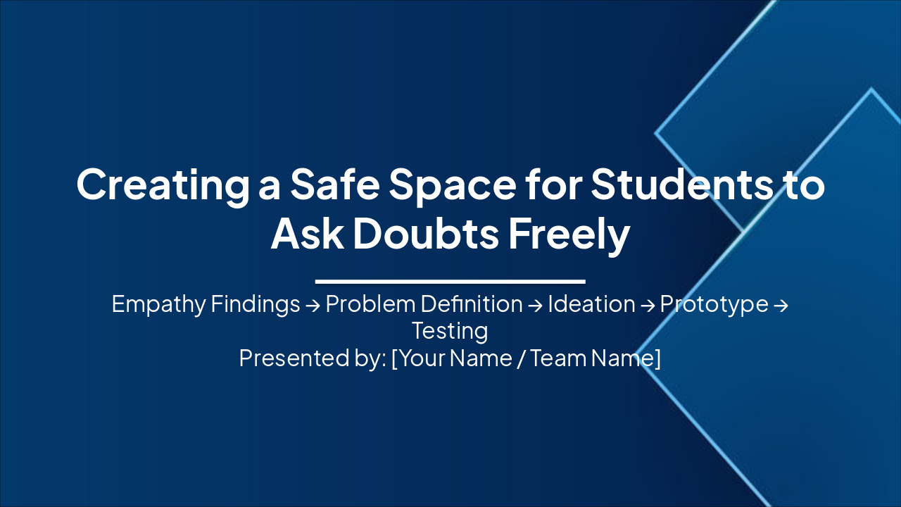 Safe Space for Fear-Free Doubts (28 chars)