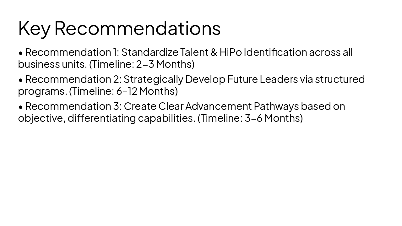 Slide 5 - Key Recommendations