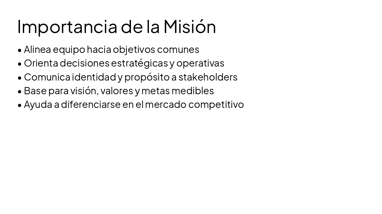 Slide 5 - Importancia de la Misión