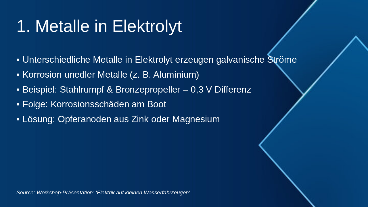 Slide 9 - 1. Metalle in Elektrolyt
