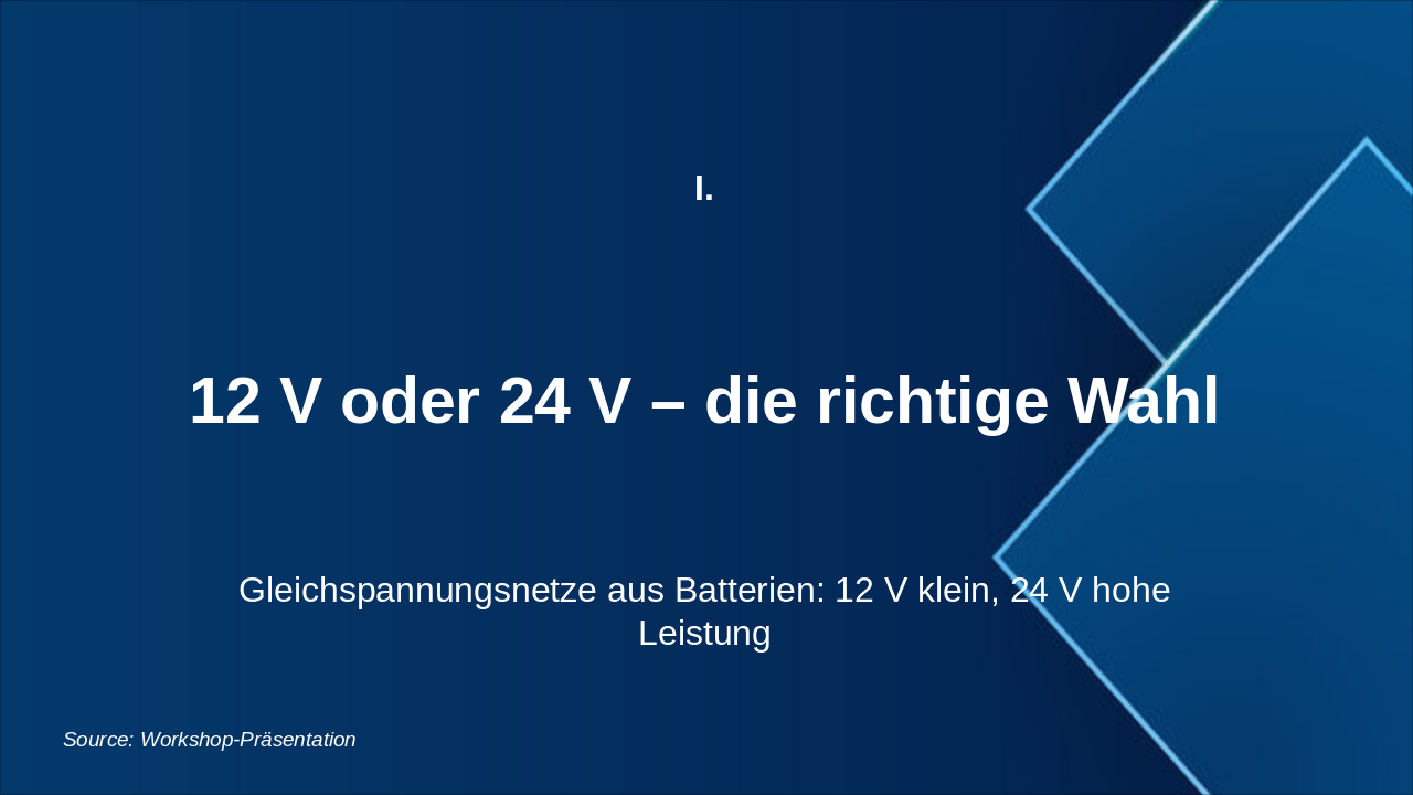 Slide 3 - Elektrik auf kleinen Wasserfahrzeugen