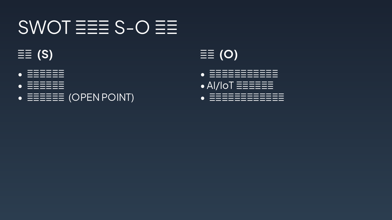 Slide 5 - SWOT分析與S-O策略