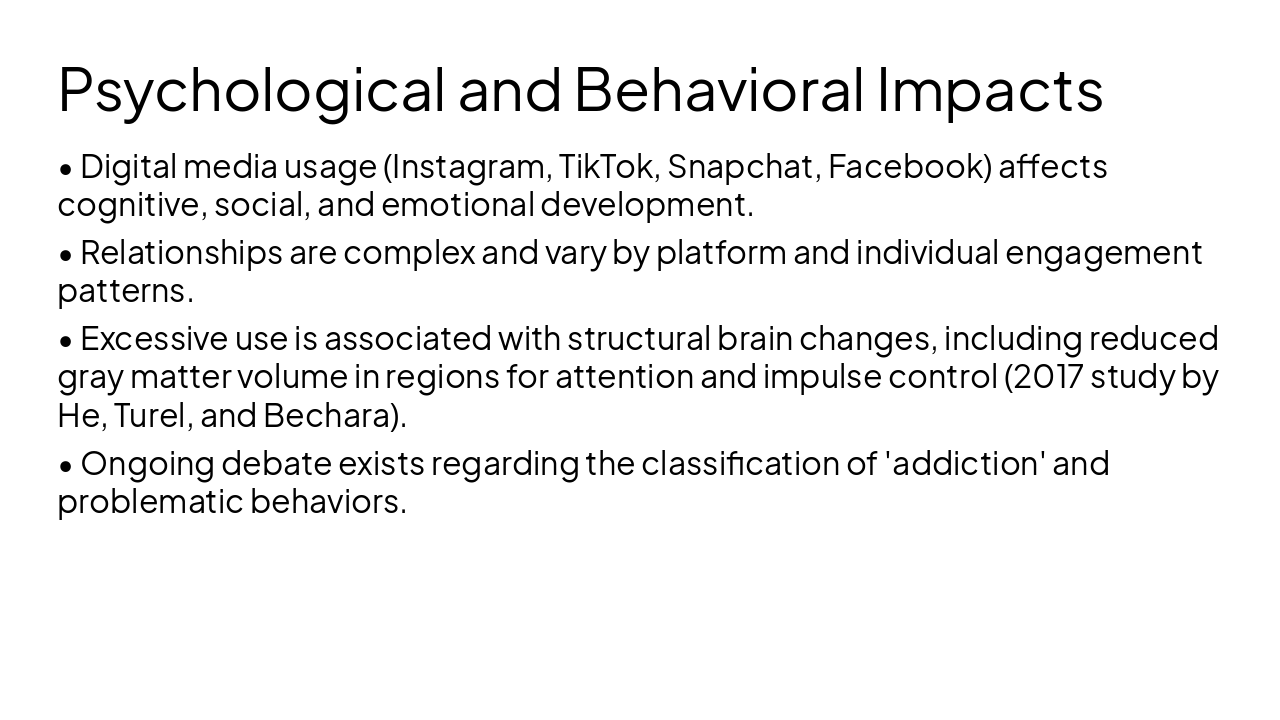 Slide 6 - Psychological and Behavioral Impacts
