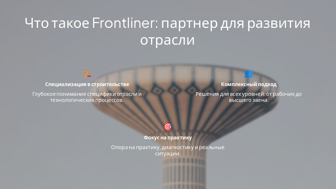 Slide 3 - Что такое Frontliner: партнер для развития отрасли